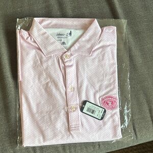 Johnnie O Mens large medinah country club golf polo pink